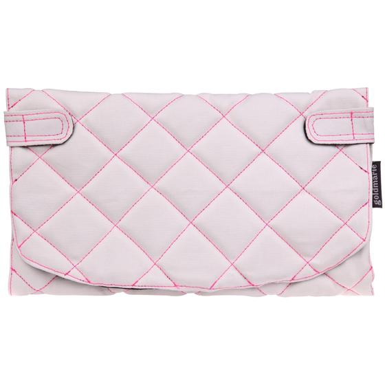 goldmarie Baby Wickelunterlage LOVE PEACE MOIN Neonschrift Label - creme-pink-schwarz