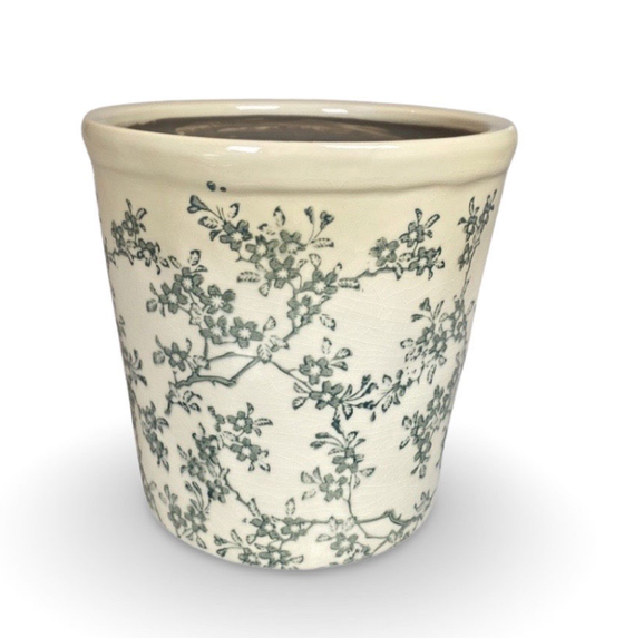 Dekoratives Gefäß | Pflanztopf / Übertopf Finchy - Grün/Groß