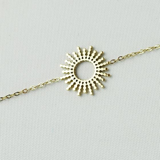 goldmarie Armband SONNE - Stahl vergoldet - 1,5cm