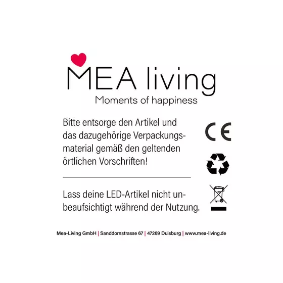 MEA-Living Tischleuchte Lucia SMILE LED-Lampe - batteriebetrieben 