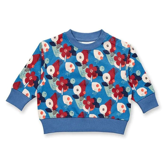 Sweatshirt "Abstract Floral", Biobaumwolle, GOTS-zertifiziert, blau