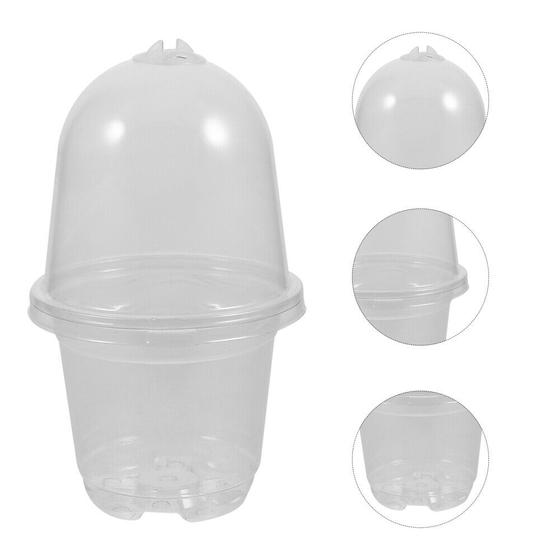 Klarsichttopf Pflanztopf Transparent mit Kuppel / Feuchtigkeitskuppel