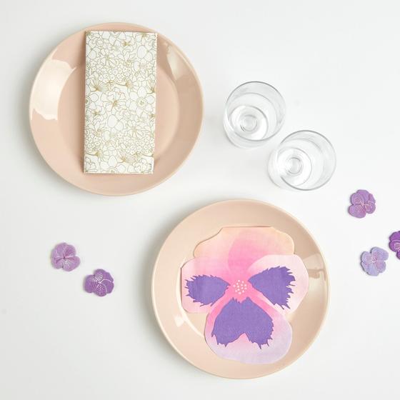 RICO DESIGN Servietten Stiefmütterchen - rosa-lila