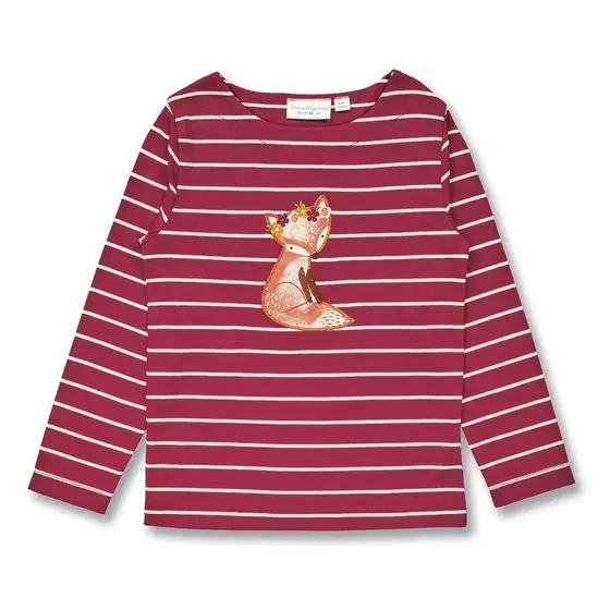 Sense Organics Langarmshirt Aluna Fox Geringelt Weinrot