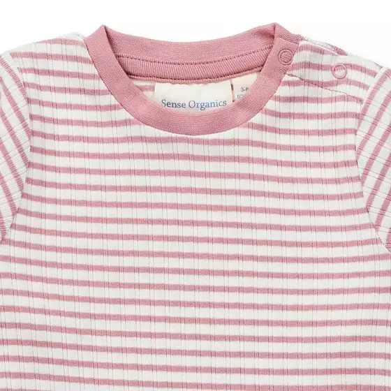 Sense Organics Strampler Tona Dusty Rose Stripes