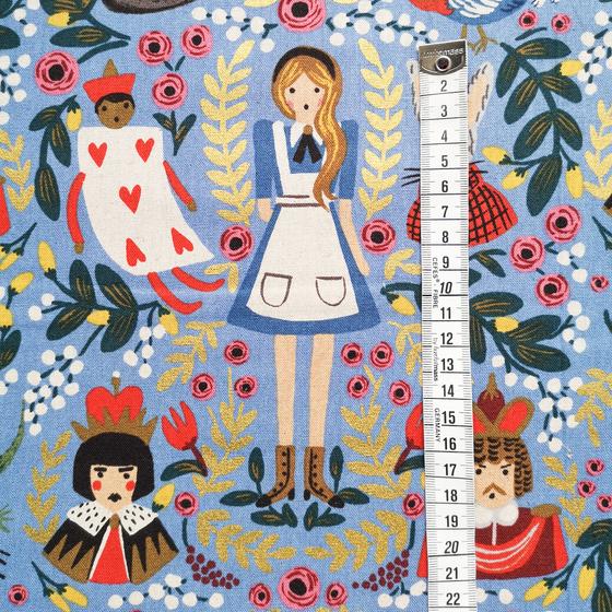 Cotton + Steel Canvas - Wonderland - Light Blue Metallic -  Rifle Paper Co.