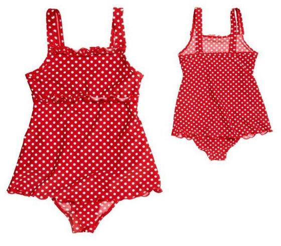 Badeanzug mit Rock "Punkte", UV50+