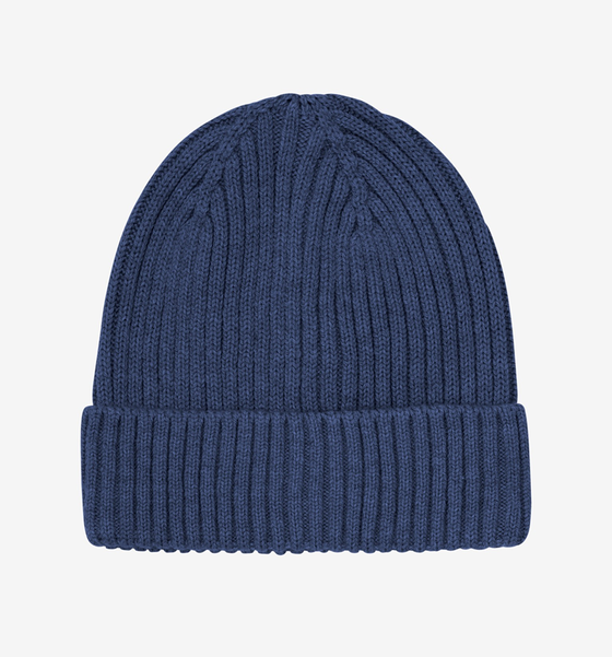 Strickmütze, Merinowolle-Baumwoll-Mix, ocean blue