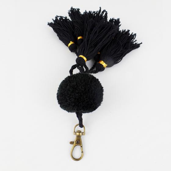goldmarie Taschenanhänger POMPOM Fransen schwarz