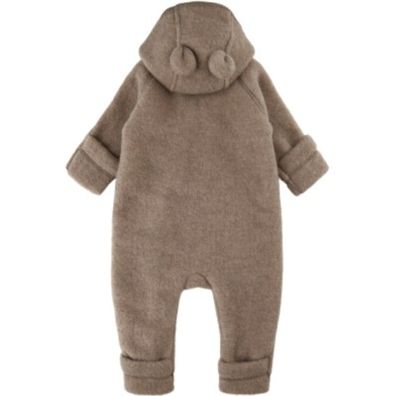 Wollfleece-Anzug mit Kapuze aus mulesingfreier Merinowolle, melange denver