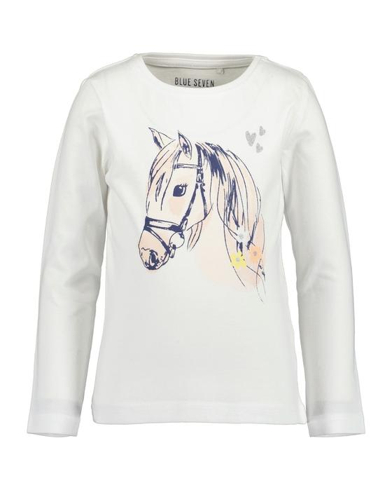 Langarmshirt "Pferdekopf", weiß