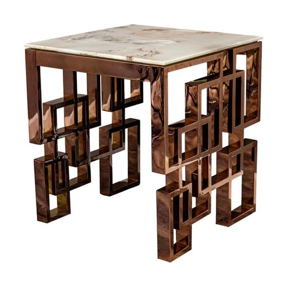 Tisch | Beistelltisch / Side Table - Marmor / Rosé