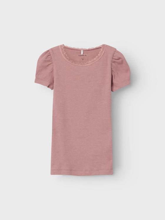 Name It T-Shirt Ripp Mauve Melange