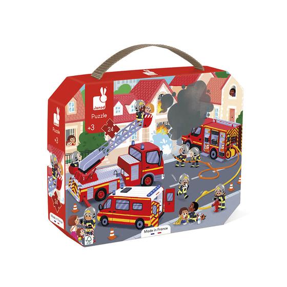 Janod Puzzlekoffer Feuerwehr 24 Teile