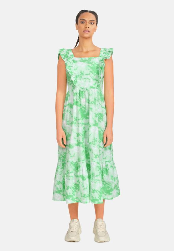 SISTERS POINT Kleid UNIZA-DR1 Batikmuster - weiß-mint