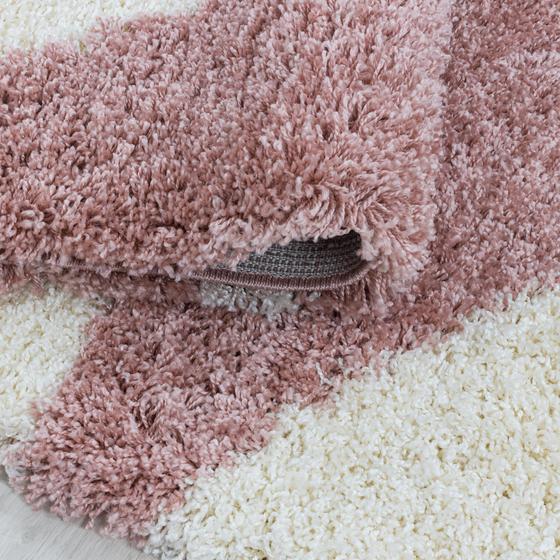 Tango Shaggy pembe beyaz 160 x 230 cm