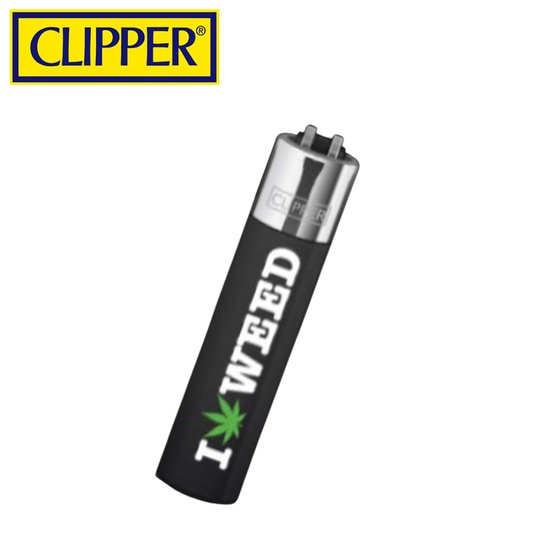 Feuerzeug, CLIPPER®, I Love Weed, Schwarz