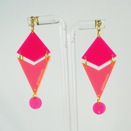 goldmarie Plexi Ohrringe Sydney - orange-pink 