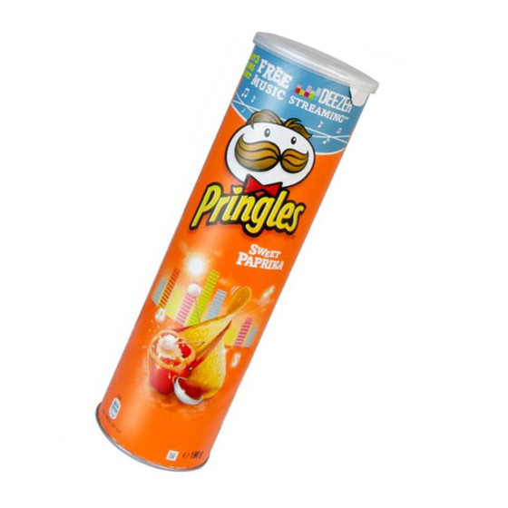 Geheimversteck, Pringles Classic Paprika, geschlossen und offen