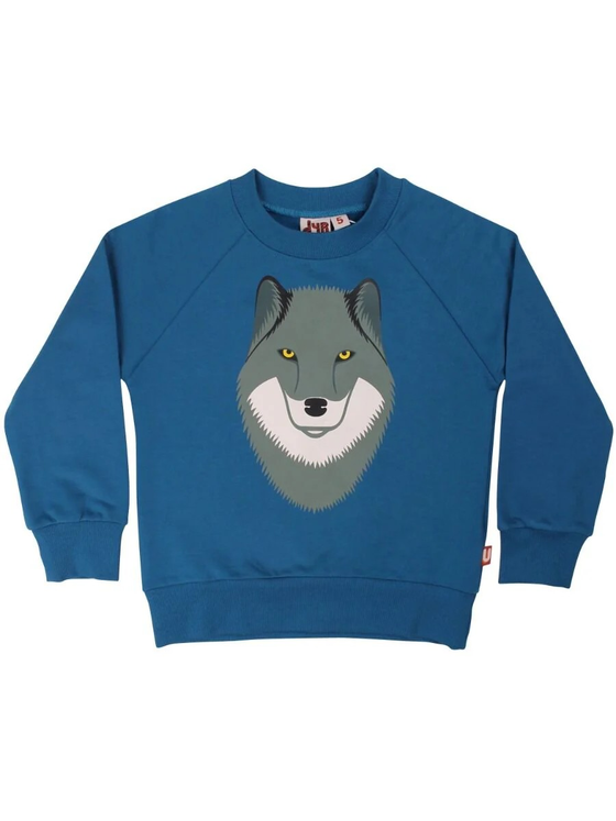 Sweatshirt "Wolf", Baumwolle, blau
