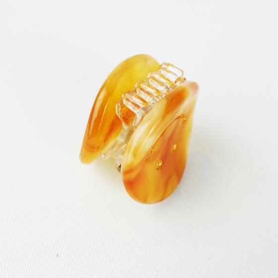 goldmarie Mini Haarklammer SMILE - bernstein - 2cm