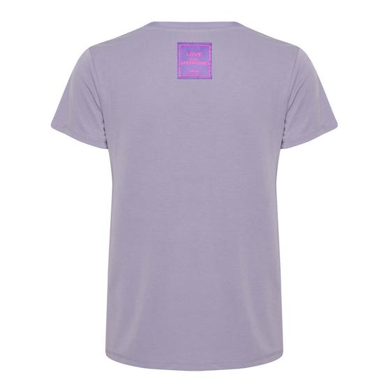 goldmarie T-Shirt LOVE IS MY SUPERPOWER  V-Ausschnitt - lavendel 