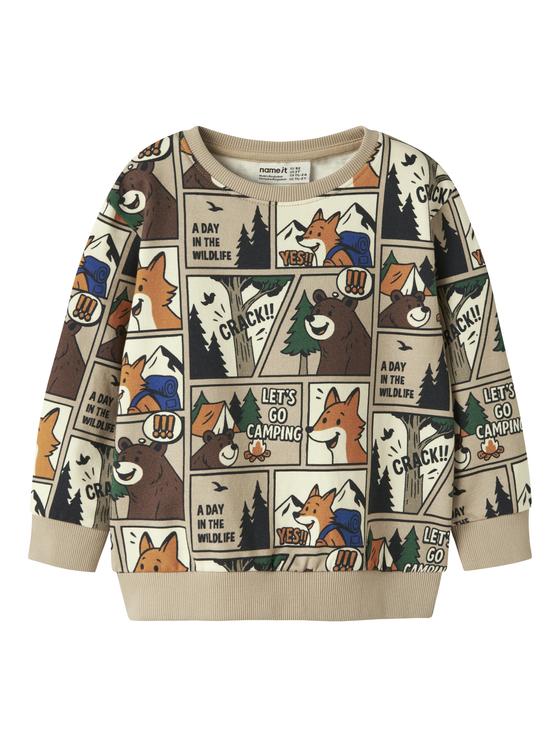 Name It Sweatshirt Wildlife Camping Sesame