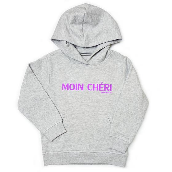 goldmarie MOIN CHÉRI Kinder Hoodie Gabi - hellgrau meliert - lila