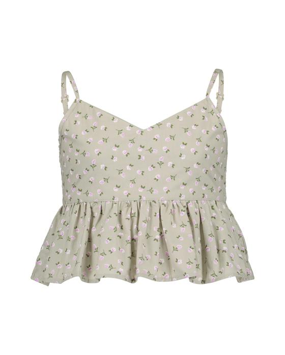 Cropped Top "Blümchen", verstellbare Träger, Baumwolle
