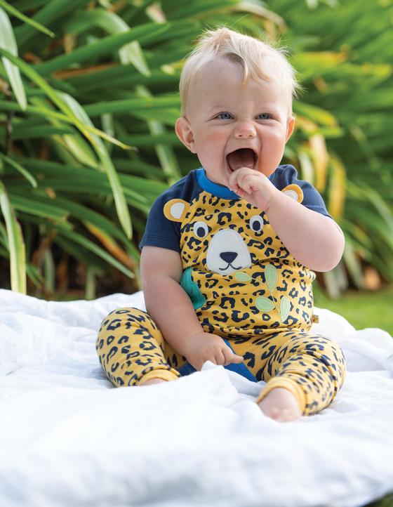 Frugi Raglan T-Shirt Leopard Spot