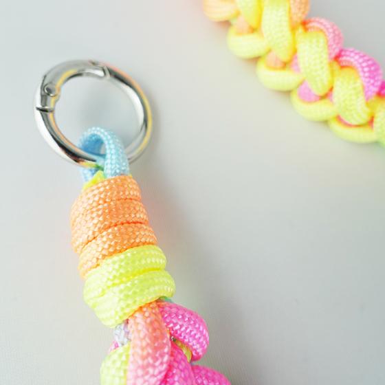 goldmarie Taschengurt MAKRAMEE HAMBURG - gelb-pink bunt - handmade