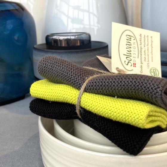 Solwang Design Wischtücher – dunkelgrau lime schwarz