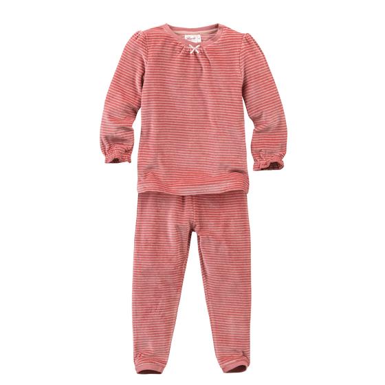 People wear Organic Nicki Pyjama Geringelt Beere 