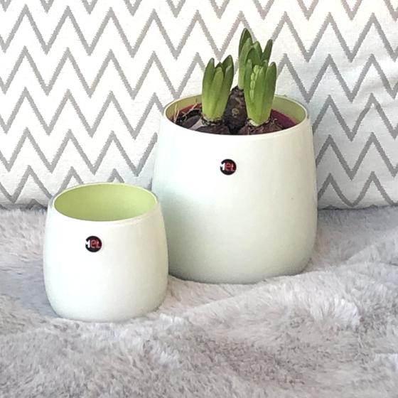 Mel Vase "Happy Spring" mittel, schilf/grün