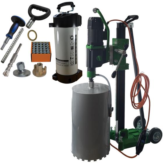 Eibenstock Kernbohreinheit <br> PLE 450 inklusive <br>1x Diamant Premium Dach Bohrkrone Ø 300 mm, Wasserdruckbehälter aus Metall & Befestigungsset