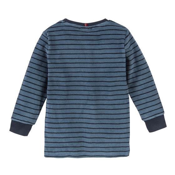 People wear Organic Frottée Pyjama Gestreift Dunkelblau