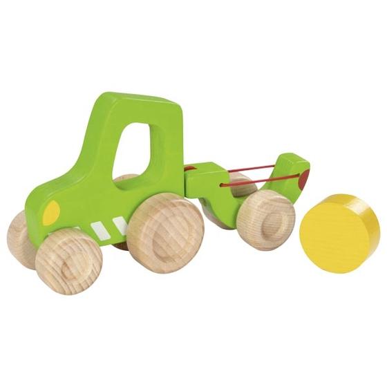 Goki Holz Traktor mit Anhänger