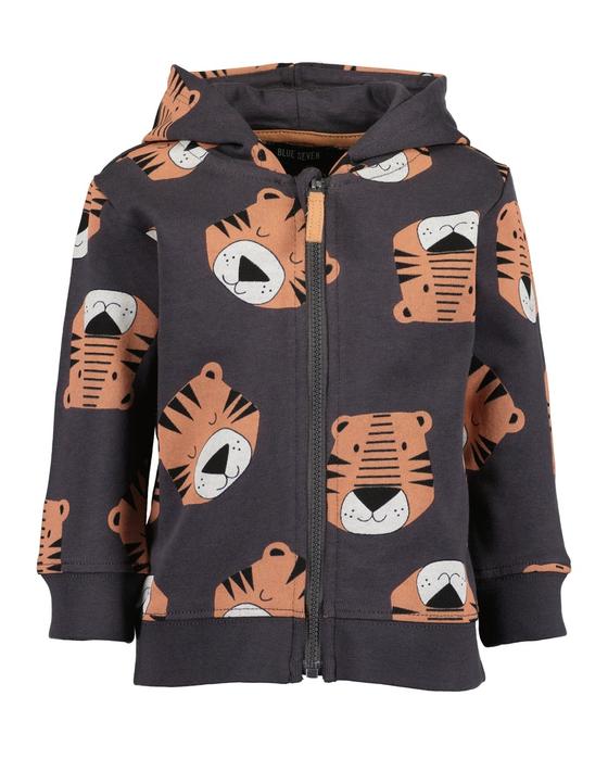 Sweatjacke "Tiger", reine Baumwolle, anthrazit