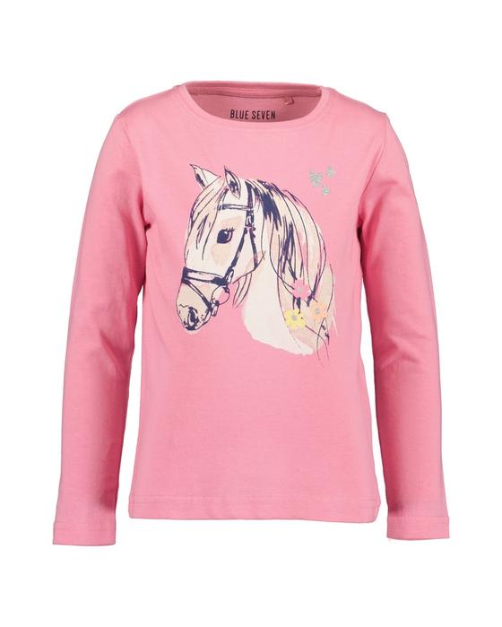 Langarmshirt "Pferdekopf", azalee
