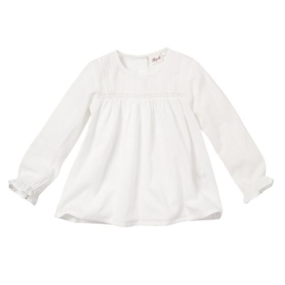 People wear Organic Langarm Bluse Weiß
