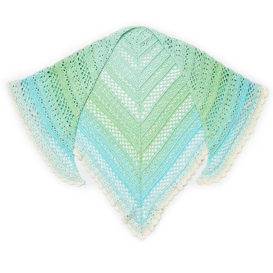goldmarie Häckelponcho Tuch MOINGIORNO Leo Label - mint-hellblau-creme 