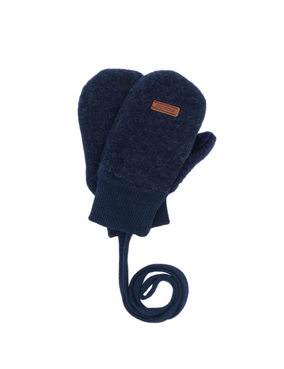 Fäustlinge aus Wollfleece, mit Band, GOTS-zertifiziert
