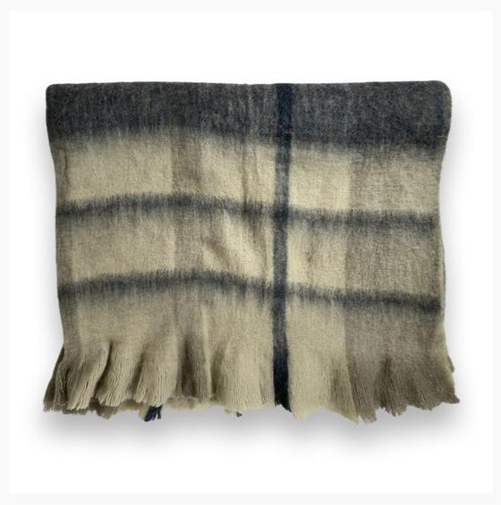 Decke | Zierdecke / Plaid / Throw Checkers - Blau