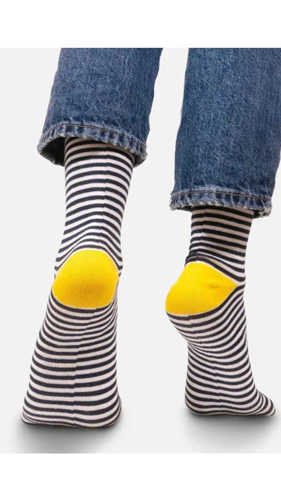 Organic Socken Ringel Marine Blue White Stripes