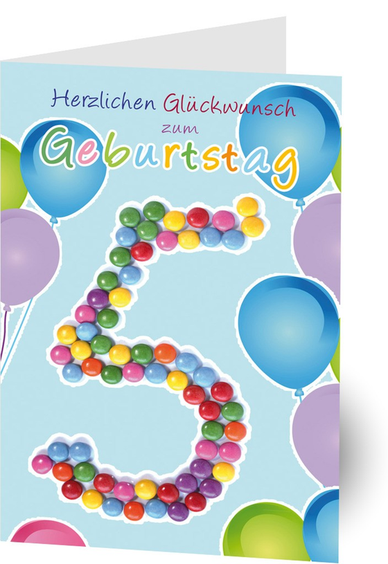 Klappkarte "Herzlichen Glückwunsch zum Geburtstag", 5. Geburtstag