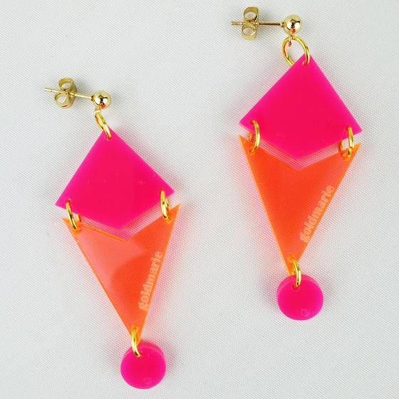 goldmarie Plexi Ohrringe Sydney - orange-pink 