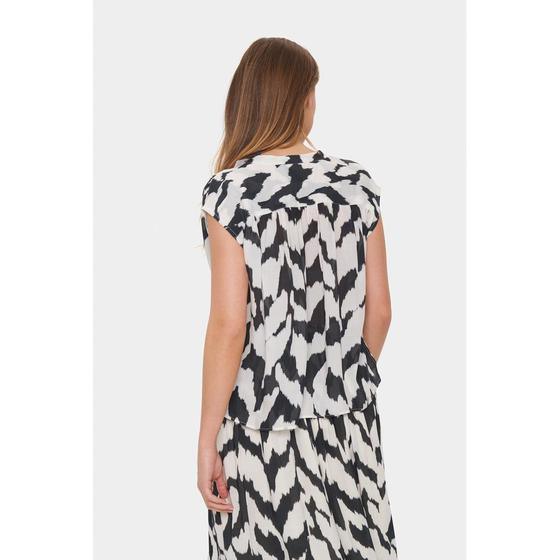 SAINT TROPEZ Blusen Top KelsieSZ 30514026 - gemustert - schwarz-weiß 