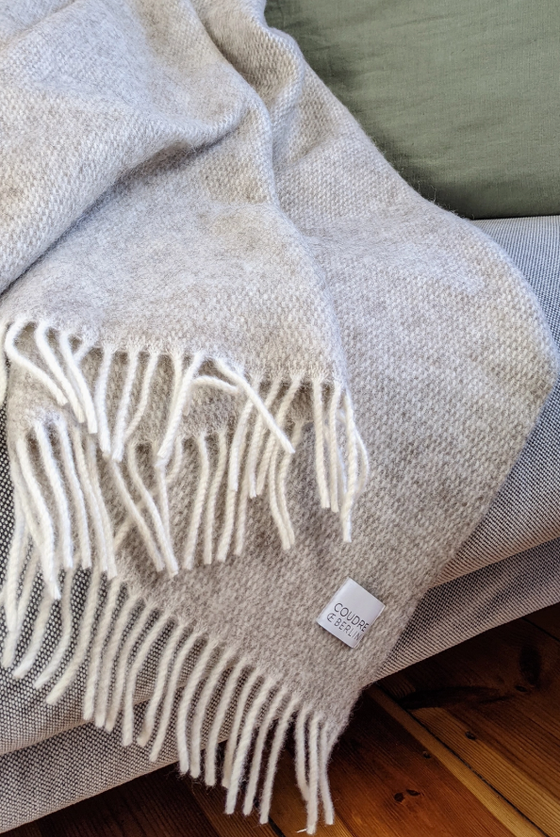 Decke | Wolldecke / Kuscheldecke Pickstitch - Limestone