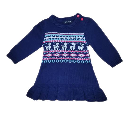 Strickkleid, reine Baumwolle, blau