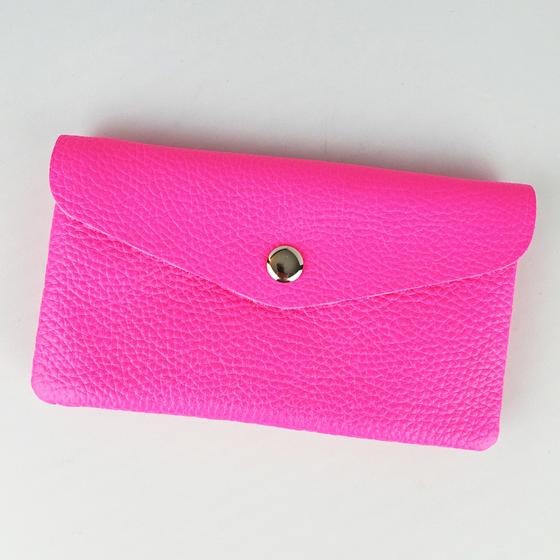 goldmarie Britt-Portemonnaie LOVE PEACE MOIN grey Label - Leder - neon pink - 15x9cm